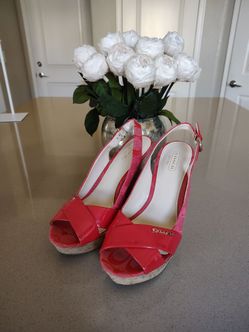 COACH Wedge Heel Orange/Red Slingback