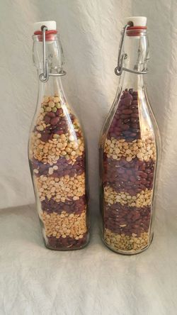 Two 13" Bottles of Food Art