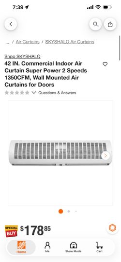 SKYSHALO 42-Inch Commercial Indoor Air Curtain