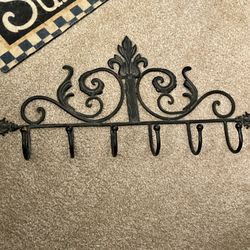  24.5” Iron Coat Rack W 6 Hooks