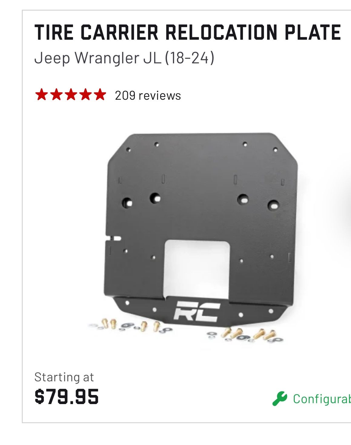 Jeep Spare Tire Bracket