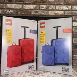 NEW LEGO Brick Luggage Set - 22" Expandable Suitcase & Backpack - Red/Blue