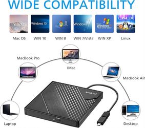 Amicool External USB 3.0 / USB-C DVD Drive