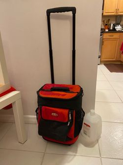 2 Section Wheeled Soft Sided Cooler | Rolling Cooler w/ Thermal Insulation 13” x 10” x 18”H