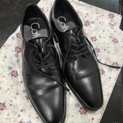 BEAUTIFUL CALVIN KLEIN RAMSES BLACK SHOES LEATHER UPPER SIZE 10.5