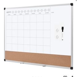 BRAND NEW - Whiteboard Calendar with Cork Board