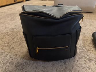Fawn leather diaper bag