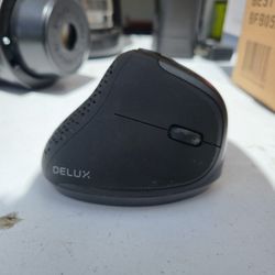 Delux Seeker Wireless Ergonomic Vertical Mouse with OLED Screen, BT and USB Rece