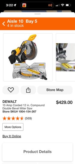 Dewalt 12” double bevel compound miter saw