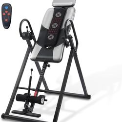 Inversion Table,Advanced Heat and Massage Function,Strength Training Inversion Table for Back Pain Relief,Heavy Duty Inversion Table 350 lbs Capacity 