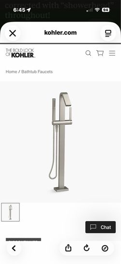 Kohler Loure Floor Mounted Tub Filler with Hand Shower