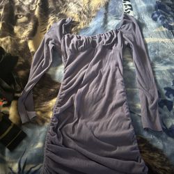 Janie Ruched Midi Dress Purple