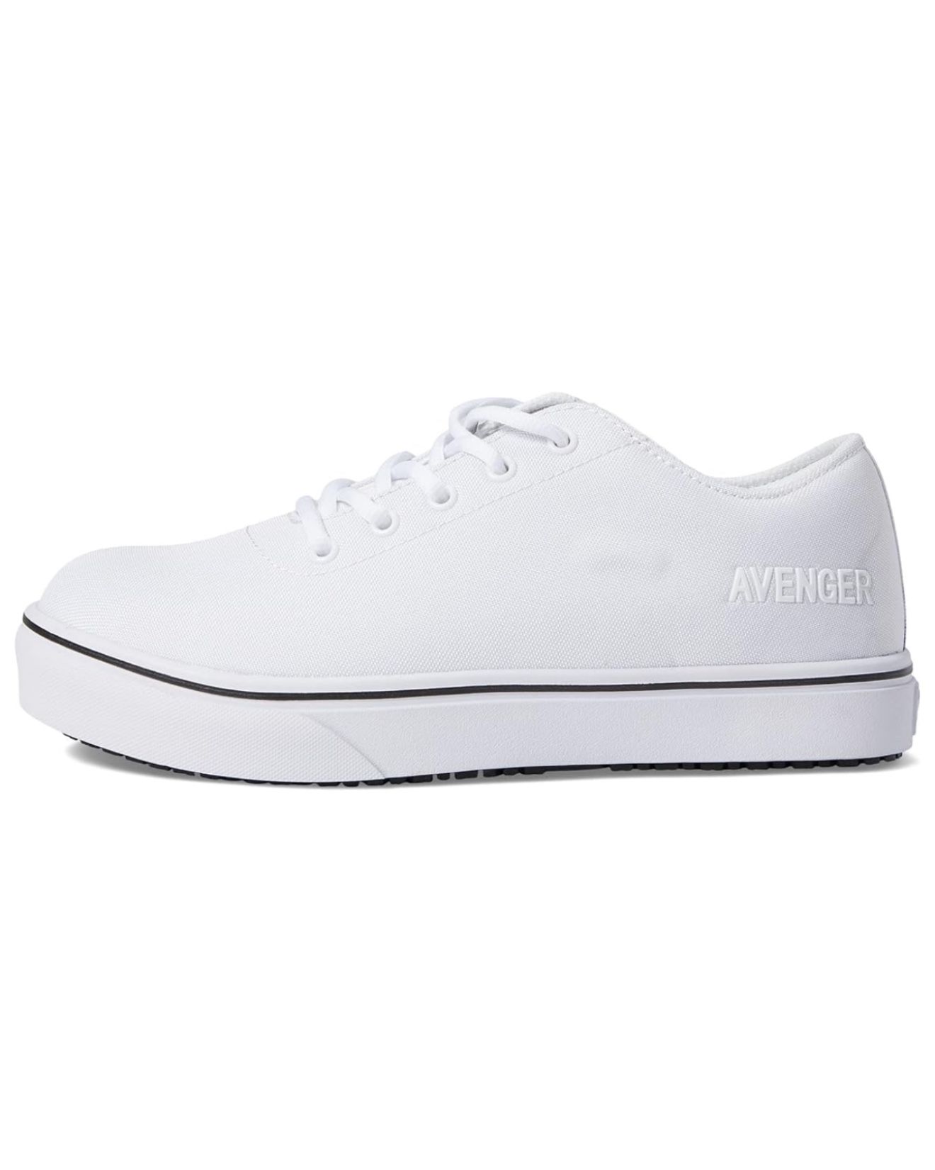 Avenger Work Boots Alley Sneakers for Women – Textile Upper & Lining – Rubber Midsole – Lace-up White 8 Wide Fit