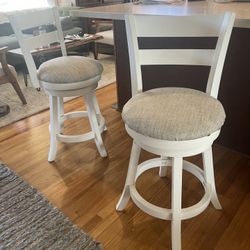 White Bar Stools - Set
