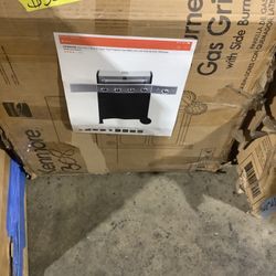 KENMORE Kenmore 4 Burner Open Cart Propane Gas BBQ Grill with Side Burner, Stainless Steel and Black