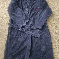Polo Ralph Lauren Navy Terry Cloth Bath Robe Belted L/XL