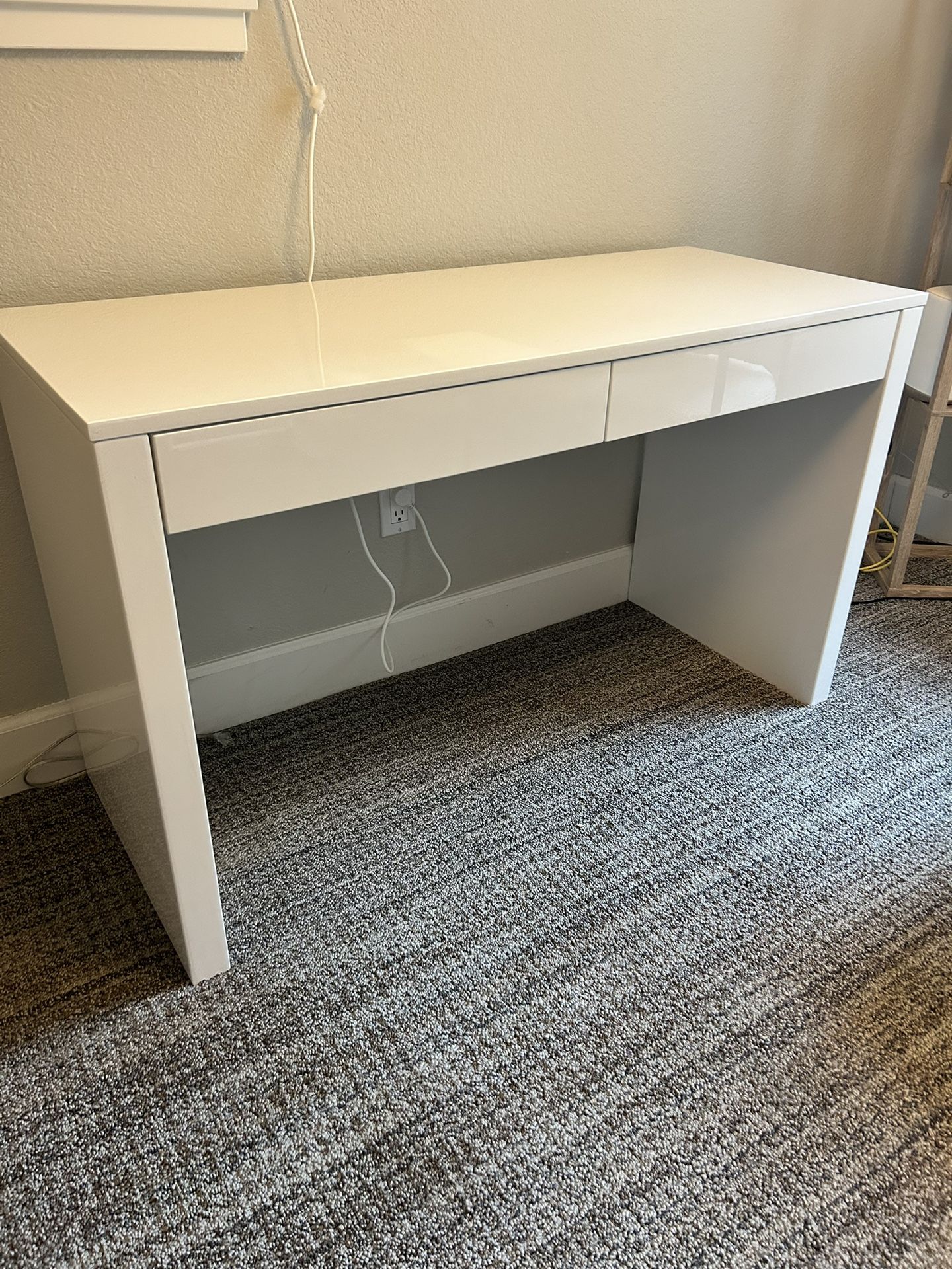 CB2 Two Drawer Lacquered Desk 