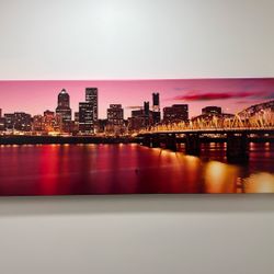 Large Portland Waterfront Canvas Print  (50x17)