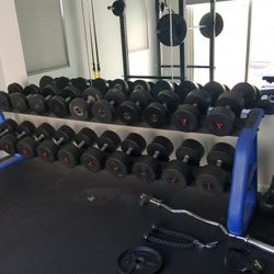 55-100 Lb Urethane Dumbbell Set And Rack
