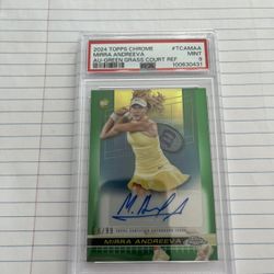 2024 Topps Chrome Tennis Mirra Andreeva Auto /99 PSA 9 ROOKIE CARD