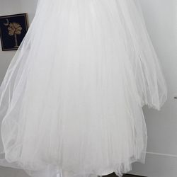 Beautiful White Girl Dress with Optional Hoop