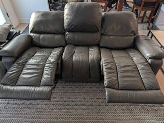 Matching set of motorized leather couches