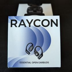 Raycon Essential Open Earbuds Black RB0715 Bluetooth 6.0 Headphones NEW Open Box