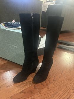 Via Spiga V-Farah Black Kid Suede Size 9