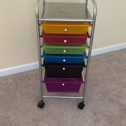 Rolling 6 Drawer Cart Multicolor 