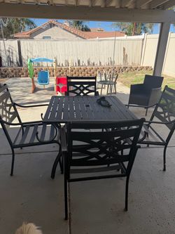 Black Metal Outdoor Patio Dining Set