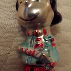 Lucy Peanuts Glass Christmas Ornament 