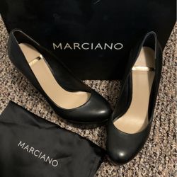 Marciano Black Leather Heels 