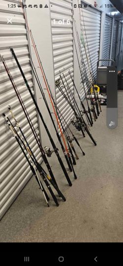 Huge Fishing Pole And Tackle Lot