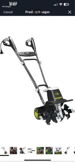 B1 Sun Joe Electric Garden Tiller Cultivator, Steel Tines, 12 Amp, 16 Inch, Green