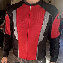 Large Joe Rocket Motorcycle Jacket  Red And Black 