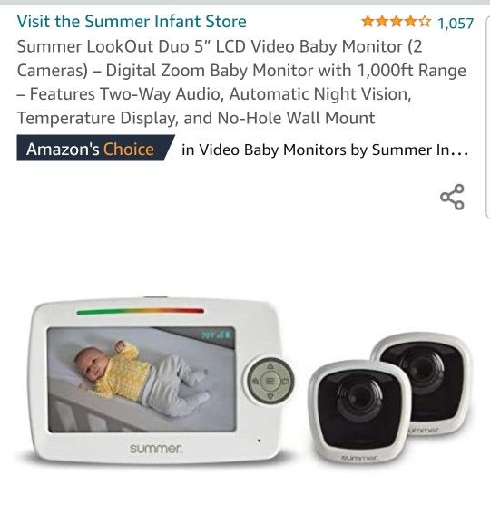 Handheld Monitor Lookout Baby Monitor Summer Baby Monitor Summer