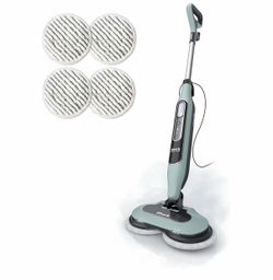 Shark Steam & Scrub Steam Mop, All-in-One Scrubbing and Sanitizing Hard Floor Cleaner, LED Headlights, 4 Dirt Grip Soft Scrub Pads Included, XL Water 