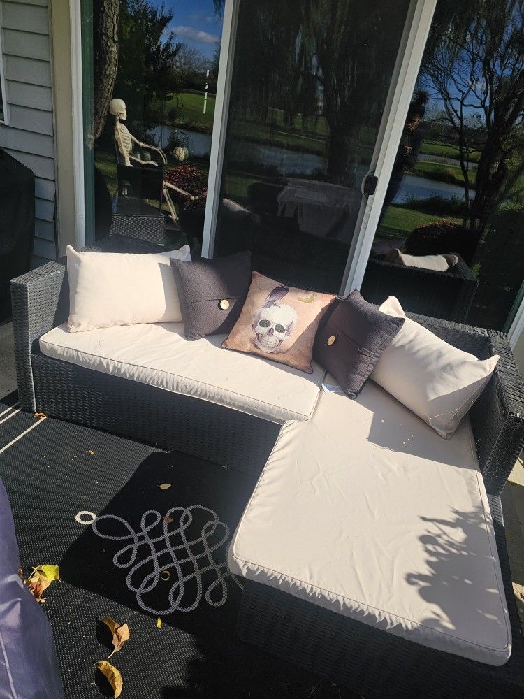 Wayfair 5 Person Rattan Sectional W/table