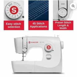 SINGER M1150 Mechanical Sewing Machine With 45 Stitch Applications, LED Light & 1-Step Buttonhole | Smart Choice for Gifting (White)