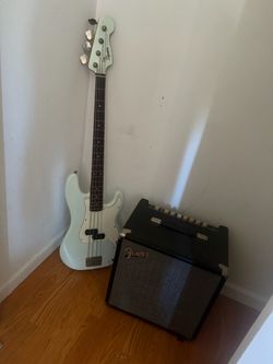 Squier Bass Guitar with Fender Amp