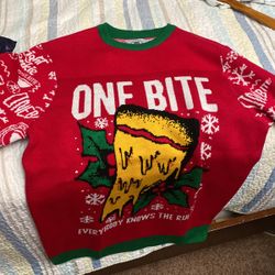 New Barstool one Bite Christmas Sweater. Medium SIZE