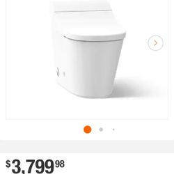 KOHLER Innate 12 in. Rough In One-Piece 1.0/1.28 GPF Dual Flush Elongated Smart Bidet Toilet in White with Warm Air Drying