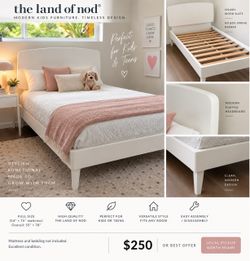 The Land of Nod Modern Full Bed – Perfect for Kids & Teens
