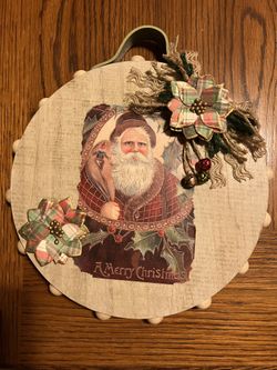 Christmas Santa Wood Plaque