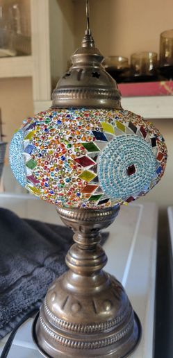Hand crafted Turkish mosaic lamp