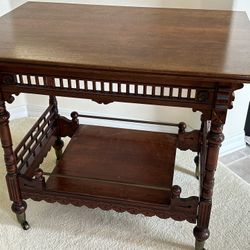 19th Century Antique Aesthetic Movement Bar Cart Table Parlor Buffet Beautiful Original Condition