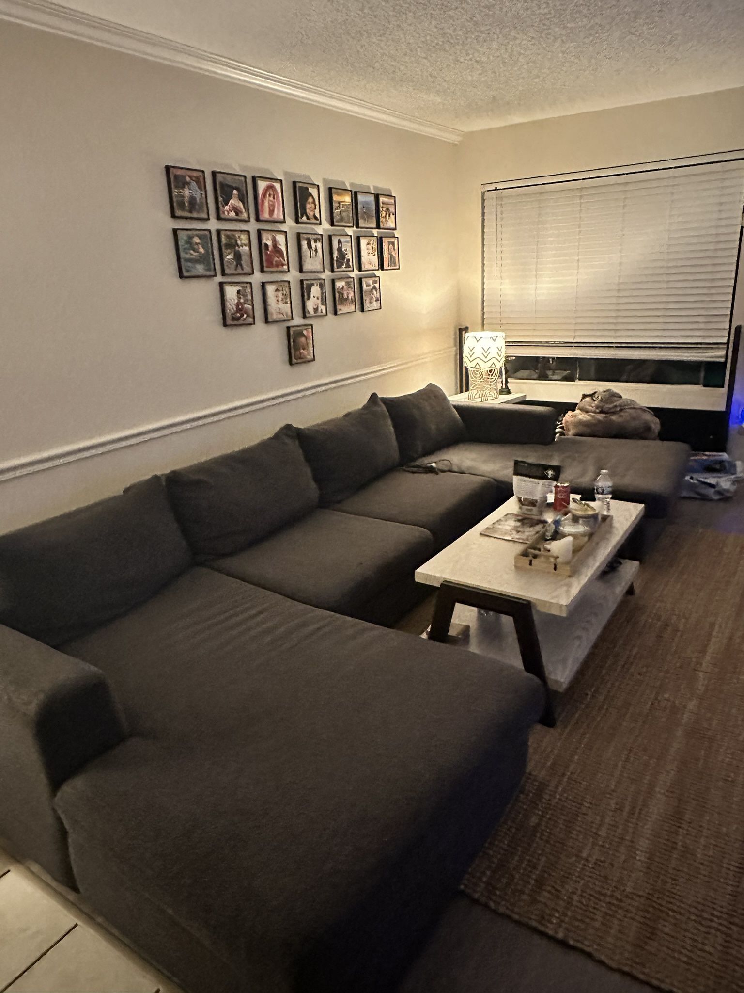 U Shape Couch Sofa Gray