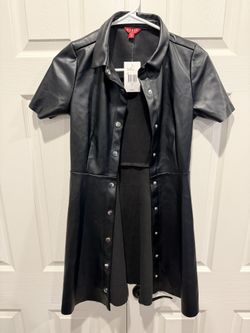 GUESS XS FAUX LEATHER TRENCH COAT NEW