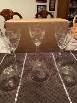 Vintage Beveled Wine Glasses w/ Candle Inserts
