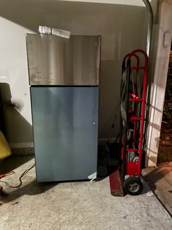 Top Freezer Refrigerator Stainless and Gray